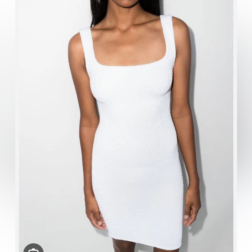 NWT Hunza G white crinkle tank dress